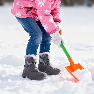HOMEHOT Girls Boys Winter Snow Boots with Warm Fur Lining