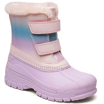 HOMEHOT Girls Boys Winter Snow Boots with Warm Fur Lining