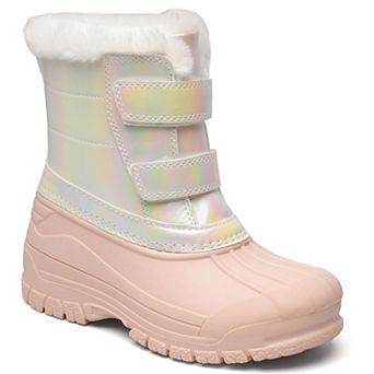 HOMEHOT Girls Boys Winter Snow Boots with Warm Fur Lining