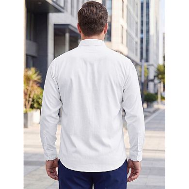 Men's Big & Tall Shirt Long Sleeve Button Down Solid Casual Dress Shirts