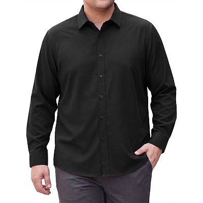 men's long sleeve dress shirts big and tall Men's Big & Tall Westport Black Long Sleeve Spread Collar Box Print Plaid Sport Shirt Red Multi / 3XB