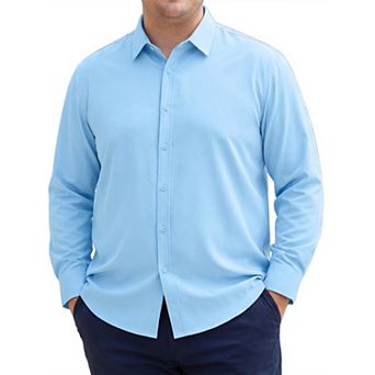 Men's Big & Tall Shirt Long Sleeve Button Down Solid Casual Dress Shirts