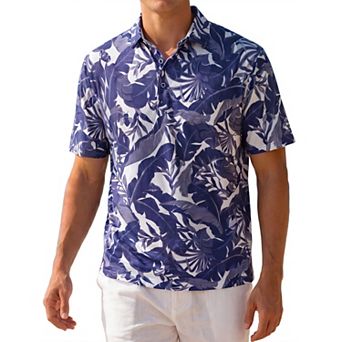 Men's Printed Polo Shirt Short Sleeve Breathable Casual Patterned Golf Shirts