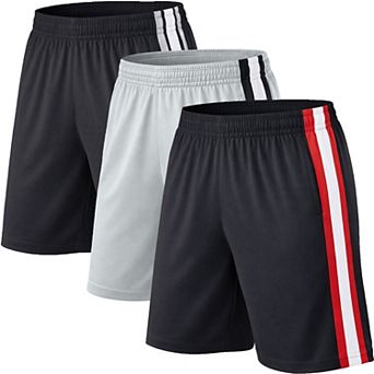 Jump Start Men's Moisture Wicking Performance Mesh Shorts-3 Pack