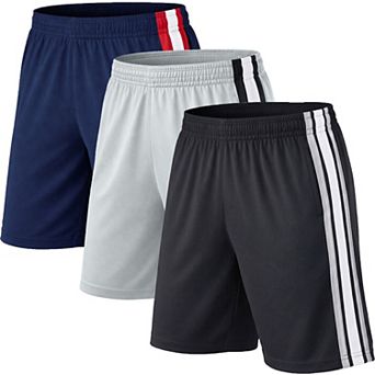 Jump Start Men's Moisture Wicking Performance Mesh Shorts-3 Pack