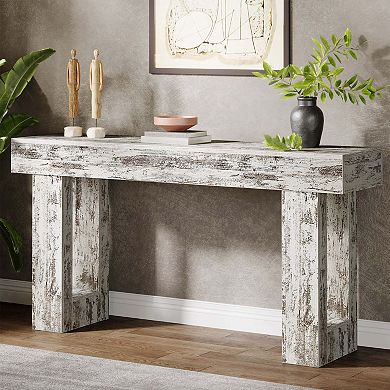 Tribesigns Wooden Sofa Table, 63-Inch Modern Console Table For Living Room