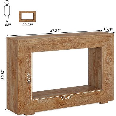 Tribesigns Farmhouse Console Table, 47" Rustic Wood Entryway Sofa Table with Storage