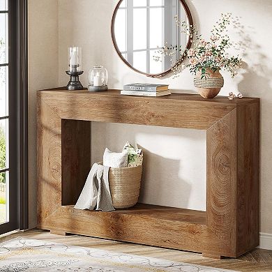 Tribesigns Farmhouse Console Table, 47" Rustic Wood Entryway Sofa Table with Storage
