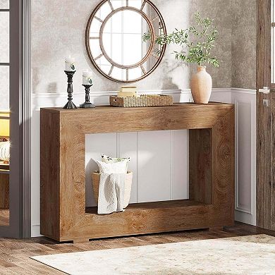 Tribesigns Farmhouse Console Table, 47" Rustic Wood Entryway Sofa Table with Storage
