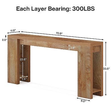 Tribesigns 70.9" Wood Console Table, Farmhouse Sofa Table Entryway Table