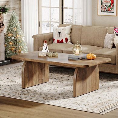 Tribesigns 47" Coffee Table Farmhouse Wood Rectangular Living Room Table