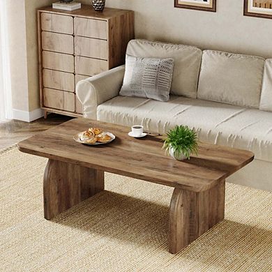 Tribesigns 47" Coffee Table Farmhouse Wood Rectangular Living Room Table
