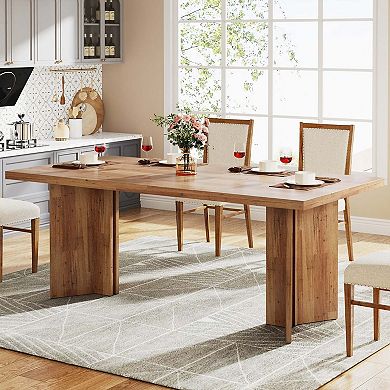 Tribesigns 63" Dining Table, Farmhouse Kitchen Table with Large Tabletop for 4-6
