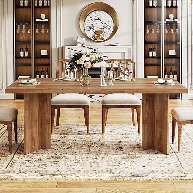 Tribesigns 63" Dining Table, Farmhouse Kitchen Table with Large Tabletop for 4-6