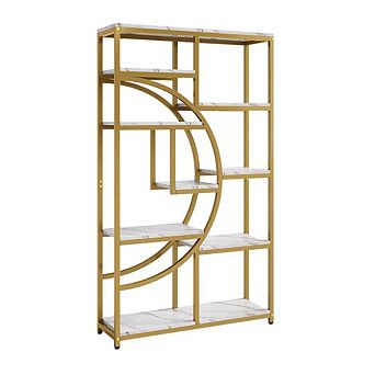 Tribesigns Freestanding Bookshelf, 68.9" Etagere Bookcase with 9 Open Shelves