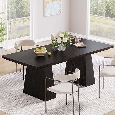 Tribesigns 63" Dining Table, Farmhouse Wood Kitchen Table for 6 People