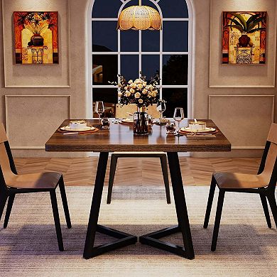 Tribesigns 31.5" Square Dining Table, Wood Kitchen Table for 4