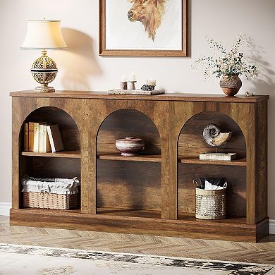 Tribesigns 63" Console Table, Farmhouse Entryway Table with 3 Tier Storage