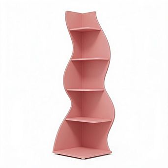 Tribesigns 5 tier Corner Shelf, Modern Wall Corner Bookshelf Bookcase