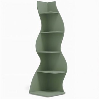Tribesigns 5 tier Corner Shelf, Modern Wall Corner Bookshelf Bookcase