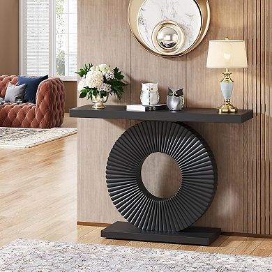 Tribesigns Modern Console Table 40" Wood Sofa Table with Geometric Base