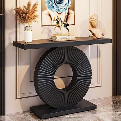 Tribesigns Modern Console Table 40" Wood Sofa Table with Geometric Base