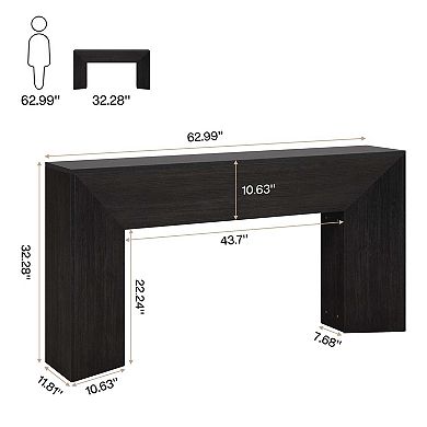 Tribesigns 63" Console Table, Wooden Sofa Table Hallway Foyer Table