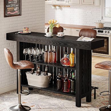 Tribesigns Large Home Bar Unit, 2-Tier Mini Bar Table