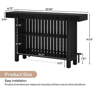 Tribesigns Large Home Bar Unit, 2-Tier Mini Bar Table