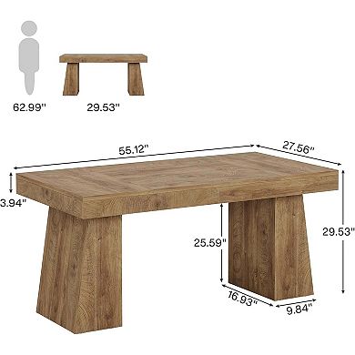 Tribesigns 55" Executive Desk, Modern Wood Computer Desk Workstation Desk