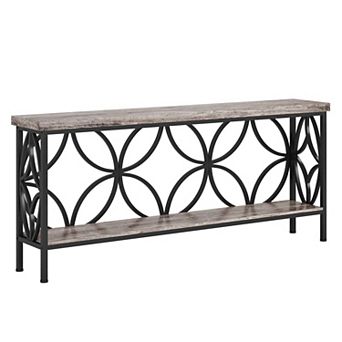 Tribesigns 2 tier Console Table, 70.9" Industrial Sofa Table Behind Couch