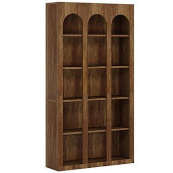 Tribesigns 5 tier Farmhouse Arched Bookshelf, 70.87-Inch