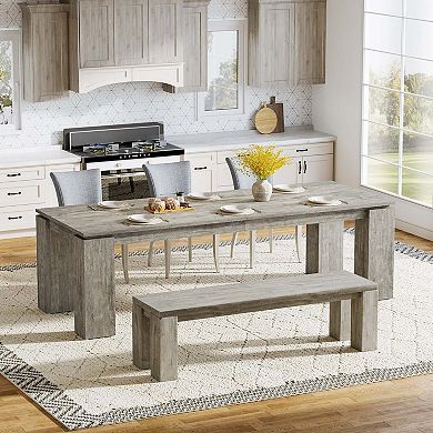 Tribesigns 86" Modern Dining Table, Extra Long Kitchen Table for 6-8