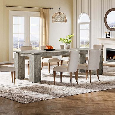 Tribesigns 86" Modern Dining Table, Extra Long Kitchen Table for 6-8