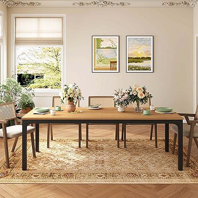 Tribesigns Rectangular Dining Table, 78 inch Long Kitchen Table for 6-8 People