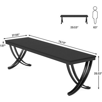 Tribesigns 78.74" Two Person Desk Industrial Double Computer Desk with Metal Frame