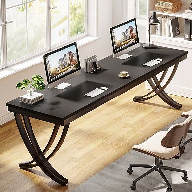 Tribesigns 78.74" Two Person Desk Industrial Double Computer Desk with Metal Frame