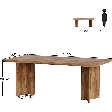 Tribesigns 63" Wood Executive Desk, Farmhouse Computer Desk with Large Tabletop