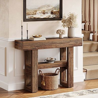 Tribesigns 41.3" Console Table, 2-Tier Narrow Sofa Entryway Table with Storage