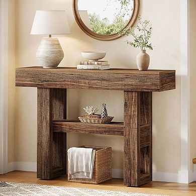 Tribesigns 41.3" Console Table, 2-Tier Narrow Sofa Entryway Table with Storage