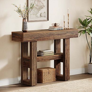 Tribesigns 41.3" Console Table, 2-Tier Narrow Sofa Entryway Table with Storage