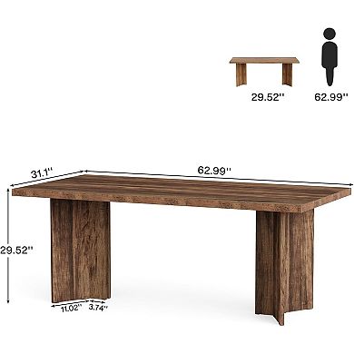Tribesigns Vintage Executive Desk, 63" Farmhouse Computer Desk Conference Table