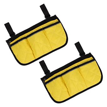 2 pc Beach Chair Armrest Bag, Side Bag Hanging Storage with Reflective Pockets for Bedside/Outdoor