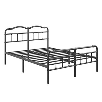 HOMZENE Bed Frame with Headboard, Metal Platform Bed Frame,No Box Spring Needed