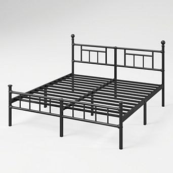 HOMZENE Bed Frame, Metal Platform Bed Frame with Headboard, No Box Spring Needed