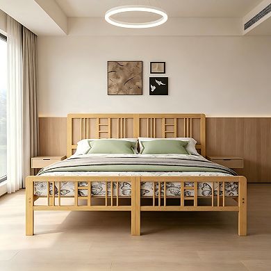 HOMZENE Wood Platform Bed Frame with Wood Slats, No Box Spring Needed