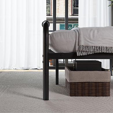 Metal Bed Frame with Headboard, Heavy Duty Platform Bed, No Box Spring Needed