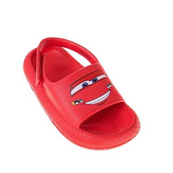 Disney Pixar Cars Lightning McQueen Summer Rubber Slides with Backstrap (Toddler / Little Kid)