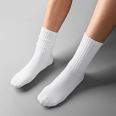 Vintage Slouch Crew Socks 6 Pack Cotton Arch Support Athletic Wear