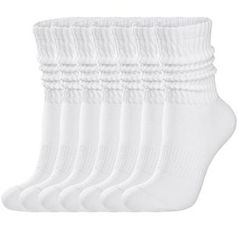Vintage Slouch Crew Socks 6 Pack Cotton Arch Support Athletic Wear